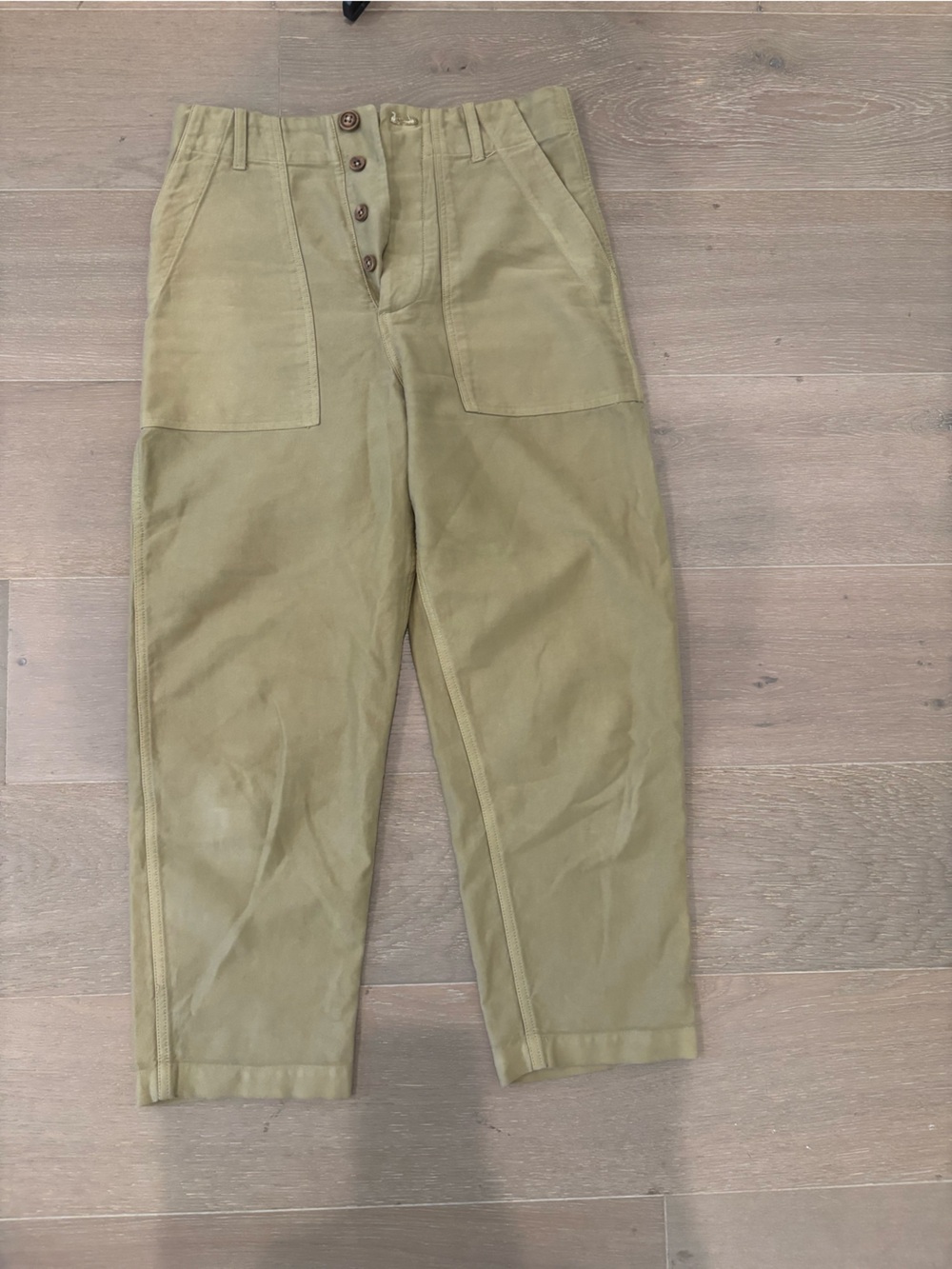 Caron Callahan Khaki Utility Chinos in Olive